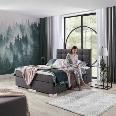 Set completo di materasso e topper Letto boxspring Letti imbottiti in tessuto textile