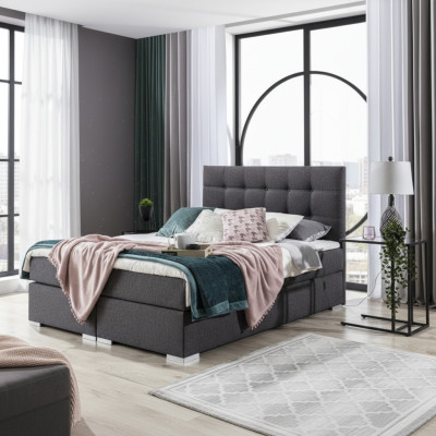Set completo di materasso e topper Letto boxspring Letti imbottiti in tessuto textile