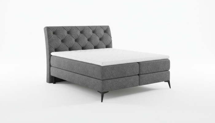 Chesterfield Letto imbottito doppio letto Letti Big XXL Designer di lusso in argento.