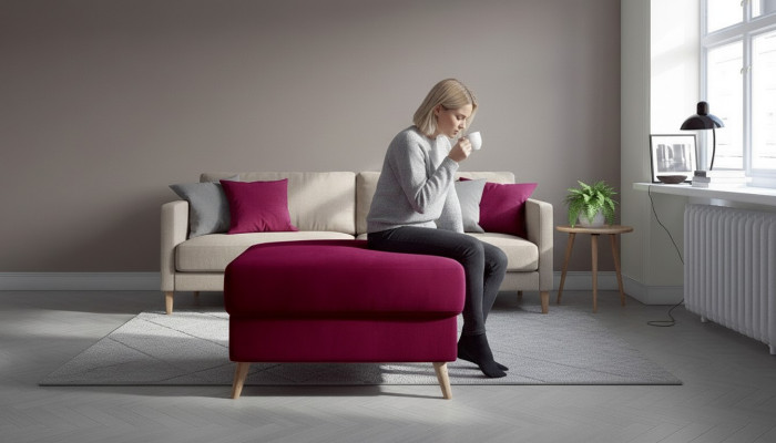 sgabello Pouf Divano Imbottito sgabello Pouf Poggiapiedi Pouf Mobili Pouf Rosa