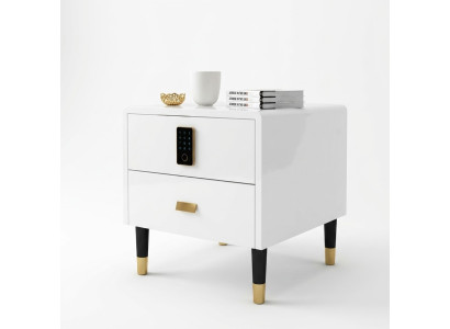 Comodino, comodino, cassettiera, tavolino, console decorativa, lucida oro