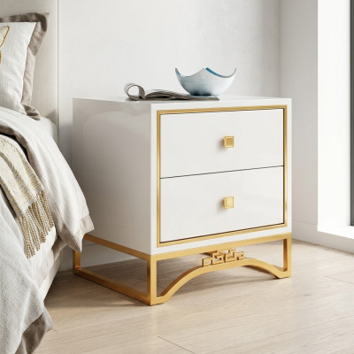 Tavolo comodino Divano Tavolino Tavolino da letto con cassetto Bianco