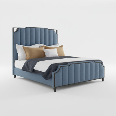 Camera da letto di lusso con letto matrimoniale in pelle e metallo 150/180x200cm nuovo da hotel
