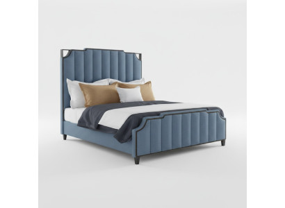 Camera da letto di lusso con letto matrimoniale in pelle e metallo 150/180x200cm nuovo da hotel