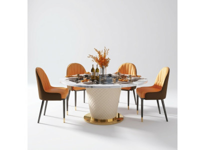 Set di sedie da pranzo di design, tavoli, poltrone, 4 sedie e tavolo assortito