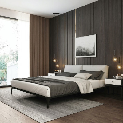 Letto imbottito Letti Letto Albergo Imbottitura Designer Matrimoniale Lusso Decorazione Design