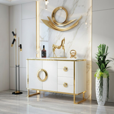 Nobile design cassettiera credenza Italiana credenze mobili bassi in pelle.