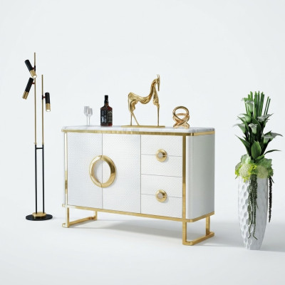 Nobile design cassettiera credenza Italiana credenze mobili bassi in pelle.