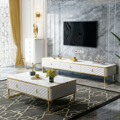 Couch tavolo caffè tavolini da salotto designer vetro marmo imitazione acciaio inossidabile