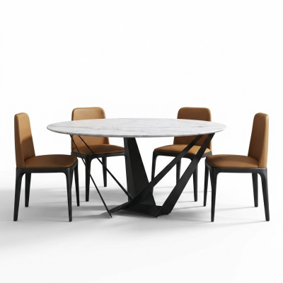 Tavolo da pranzo di lusso rotondo Tavoli da pranzo di design 130 cm Tavoli rotondi da conferenza