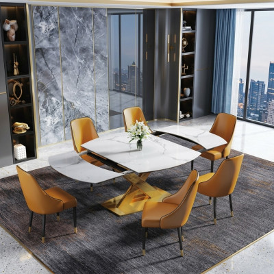 Tavolo in legno moderno da pranzo, tavolo in legno 120/180 cm per la sala da pranzo.