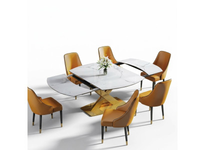 Tavolo in legno moderno da pranzo, tavolo in legno 120/180 cm per la sala da pranzo.