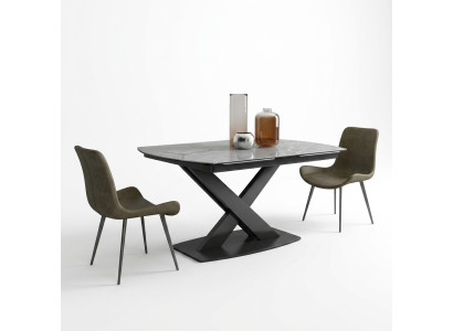 Design gruppo da pranzo tavolo + 2 sedie seduta imbottita set tavoli schienale