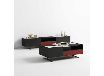 Mobili da designer italiani 3 pezzi Set cassettiera + tavolino + mobile TV