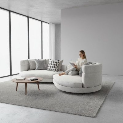 Divano rotondo extra large xxl 4 posti di lusso design italiano Divano rotondo di lusso divano imbottito.