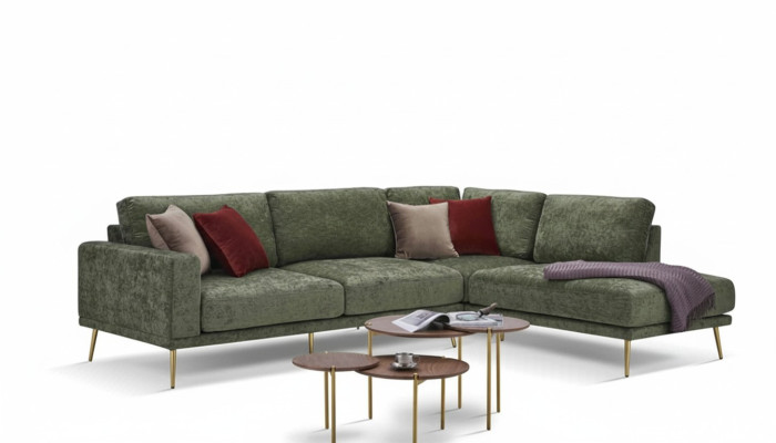 Design stoffa divano a L, divano ad angolo, set di divani moderni in tessuto.