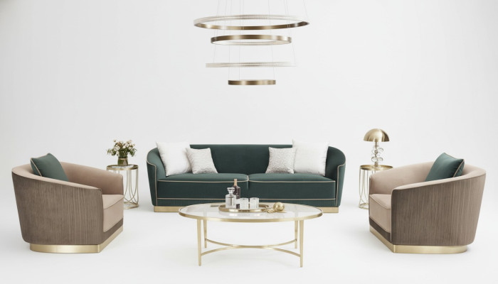 Divano design divano set 3+1+1 posti divano imbottito nuovo