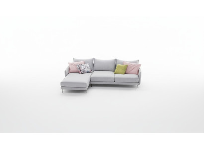 Divano angolare a L in tessuto per divano imbottito sedile divano tessile design italiano angolare nuovo