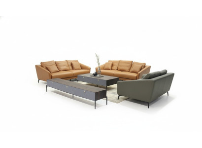 Divano design Set divani 3+2+1 Posti Pouf Poltrona Salotto Divano