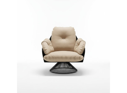 Poltrona Club Lounge Design Sedia Poltrona Divano 1 posto in pelle Girevole