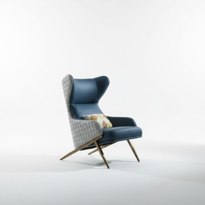 Poltrona Design Divano Divano Relax in Pelle Lounge Club Imbottito Sedile di lusso Turchese Nuovo