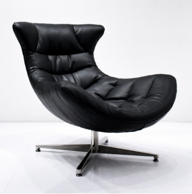 Poltrona Design Divano Sofa Sedile Lounge Club Imbottito in Pelle di Lusso Sedia Relax