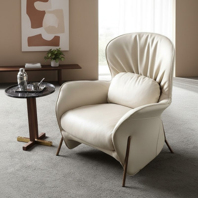 Sedia di lusso imbottita per cocktail relax lounge club sedie mobili design poltrona in pelle.