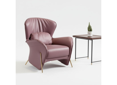 Poltrona Design Divano Sofa Relax Pelle Lounge Club Imbottita Posti Sedia in Pelle di Lusso.