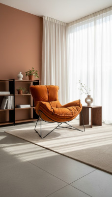 Sedia di lusso imbottita cocktail relax lounge club sedie mobili design poltrona arancione.   Sedia di lusso imbottita cocktail relax lounge club sedie mobili design poltrona arancione.
