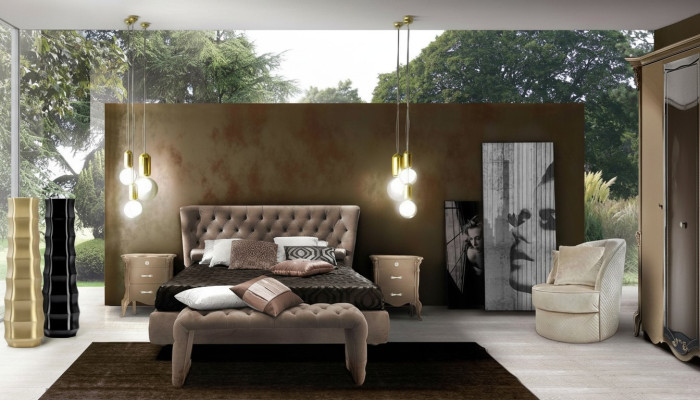 Letto Imbottito Design Di Lusso Doppio Letti Hotel Chesterfield Camera Da Letto