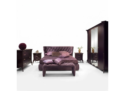 Camera da letto Set di mobili italiani Luxury Chesterfield 6 pezzi in legno massello