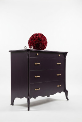 Comò con 4 cassetti credenza in legno mobile credenza comò viola