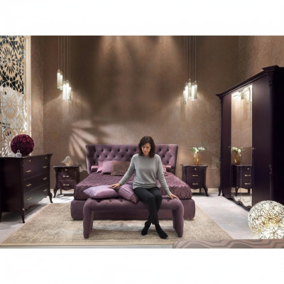 Letto Imbottito Design Lusso Letti Matrimoniali Hotel Camera da Letto di Lusso Viola