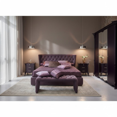 Letto Imbottito Design Lusso Letti Matrimoniali Hotel Camera da Letto di Lusso Viola