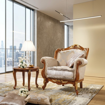 Poltrona in tessuto 1 posto Divano Imbottiti Divani Design di lusso Classico Barocco Rococò