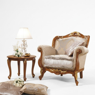 Poltrona in tessuto 1 posto Divano Imbottiti Divani Design di lusso Classico Barocco Rococò