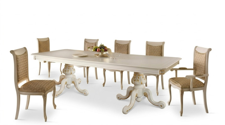 Tavolo classico Tavolo da pranzo in legno Set da pranzo 6 sedie Nuovo