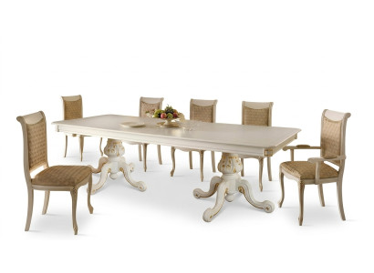 Tavolo classico Tavolo da pranzo in legno Set da pranzo 6 sedie Nuovo