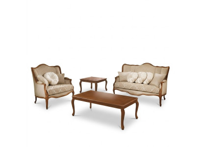 Set di divani 3+2 posti, design divano imbottito classico in legno massello, due pezzi.