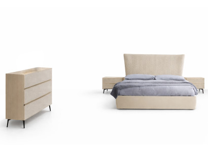 Camera da letto 3 pezzi. Set di letto 2x comodini consolle letti Hotel doppio imbottiti