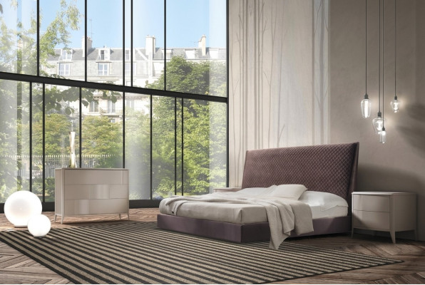 Letto + 2x comodini 3 pezzi. Set camera da letto design Moderno lusso Italy mobili nuovi