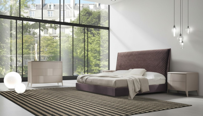Letto design 2 comodini Comò 4 pezzi Set Camera da letto Mobili italiani