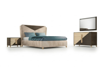 Camera da letto set di 3 pezzi Letto 2x Letti Comodino Consolle Doppio Hotel