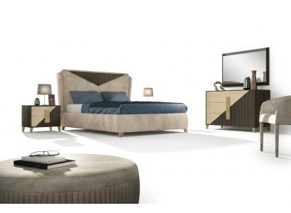 Letto Comodino Comò 4 pezzi. Set camera da letto Design Moderno di Lusso Letti Nuovi