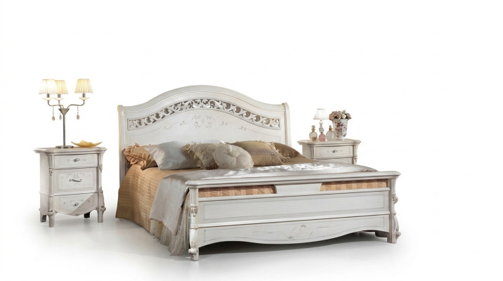 Camera da letto 3 pezzi. Set Letto 2x Comodino Letti Matrimoniali Imbottiti in Legno Massiccio