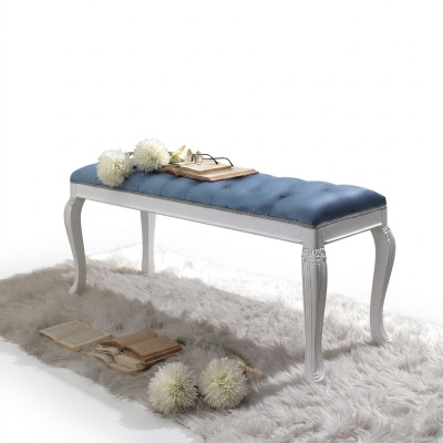 Chesterfield cuscino sedile Banco imbottito sedile poggiapiedi tessuto legno stile design