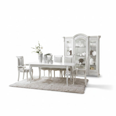 Set da pranzo classico Tavolo + 6 sedie Set tavoli Gruppo di sedie Tessuto