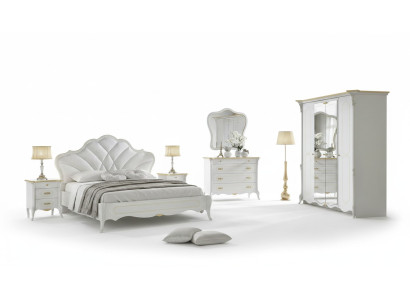 Set camera da letto stile Barocco letto comodino cassettiera mobili letto in legno massello 6 pezzi.