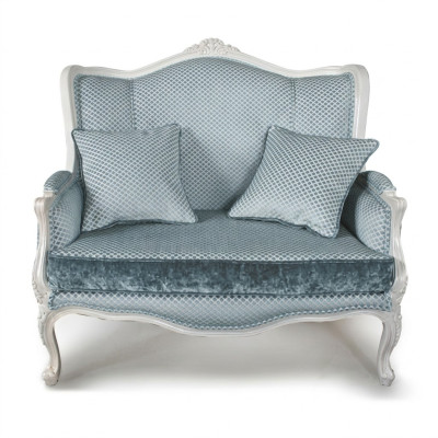 Tessuto divano in stile sofisticato, design elegante designer a 2 posti, arredamento classico.