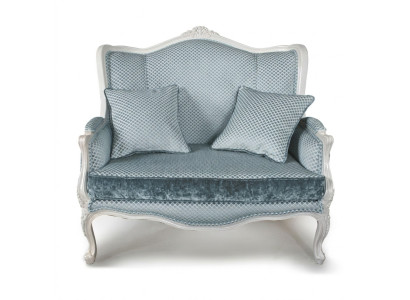 Tessuto divano in stile sofisticato, design elegante designer a 2 posti, arredamento classico.